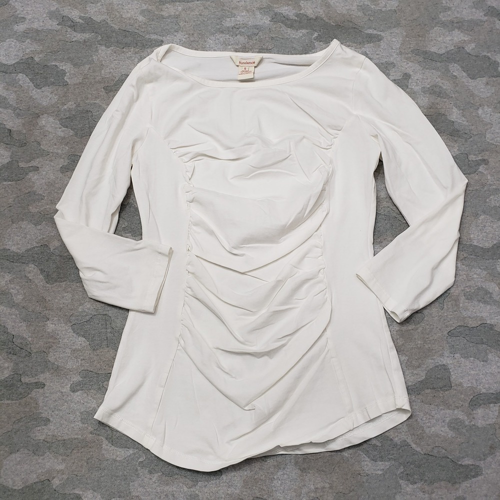 Sundance‎ Top Womens Small White Pullover Long Sleeve
